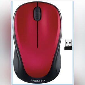 Logitech Black and Red Wireless Mouse